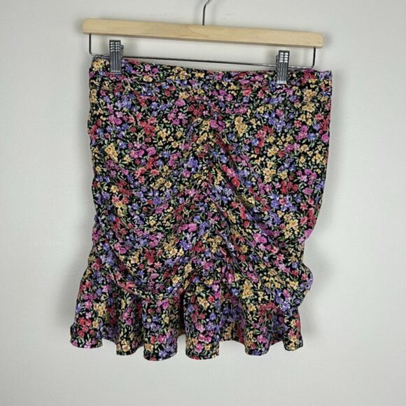 ZARA draped floral mini skirt M - Picture 2 of 5